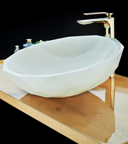 White Onyx Stone Basin  – Aquant India